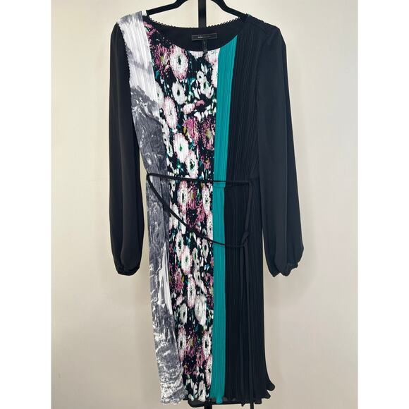 BCBG Maxazaria Dress- size Small- Pleated, with belt, long sleeve, elastic waist - Picture 2 of 9